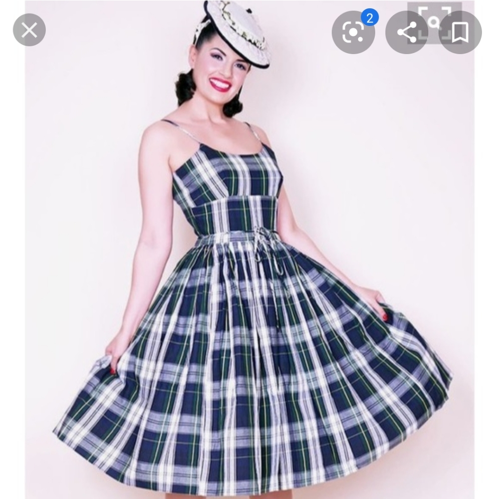 Bernie Dexter Green Plaid Chelsea Dress